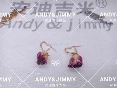 Andy Jimmy Accessories, Real Flower Series Earrings products, Network Sales Hot style, Factory Direct Sales