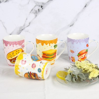 Ceramic Cup Creative Personalized Trend New Fashion Water Cup Ceramic Mug Food Sandwich Drum Cup
