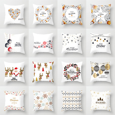 Amazon hot Style Home 2020 Christmas linen pillow Cases Christmas sofa pillow Cases Custom pillow Cases