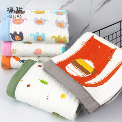 The Futian manufacturers direct children cotton soft absorbent breathable high density wide edge baby cover blanket blanket