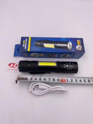 Mini USB Rechargeable Flashlight Power Torch Cob Flashlight