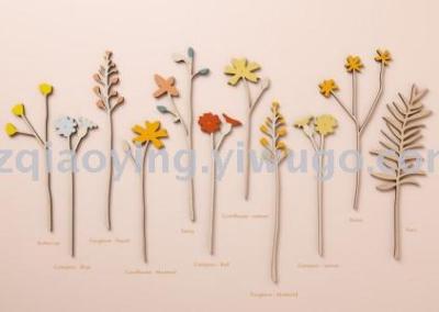 DIY toy painting handmade wood art Japanese flower arrangement flower cuttings wood chips