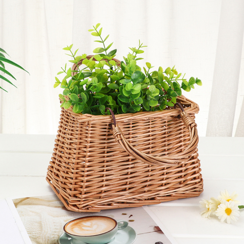 Rattan Woven Bag for Women New Woven Bag Fresh and Stylish Small Bag Summer Seaside Beach Handbag