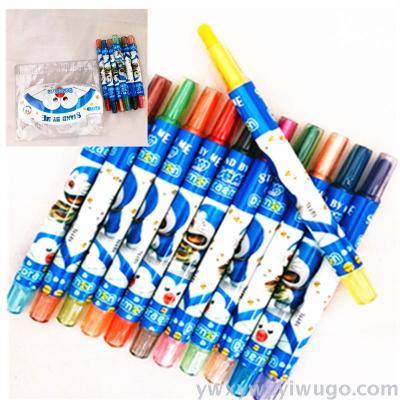 12 color rotating short crayon children's painting crayon environmental protection graffiti pen manufacturers direct