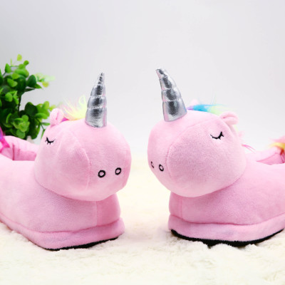 2019 Unicorn Cotton Slippers Indoor Colorful Fur Unicorn Cotton Slippers Mermaid Cotton Slippers Shoes Factory Direct Sales