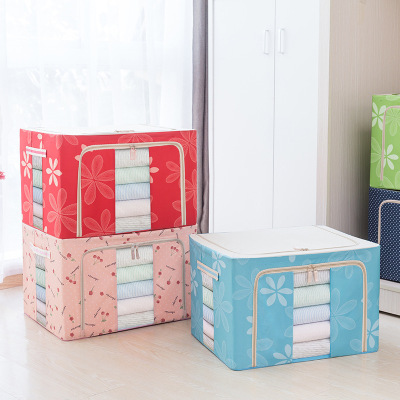 Collect Clothes Items Oxford Cloth Steel Frame Storage Box Folding Storage Finishing Box Removable and Washable Large Quilt Buggy Bag