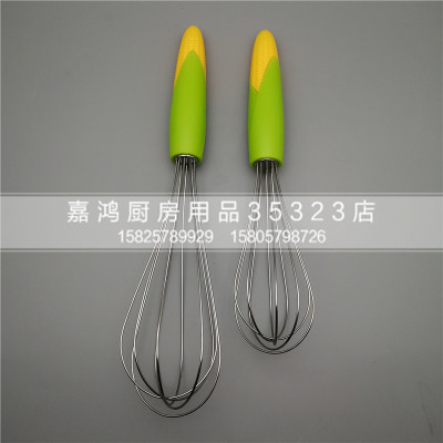 Stainless steel whisk hand whisk cream stirrer various handle stainless steel wire diameter and face whisk