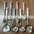 Kitchen supplies Wood grain handle stainless steel cookshovel ladle frying shovel kitchenware 