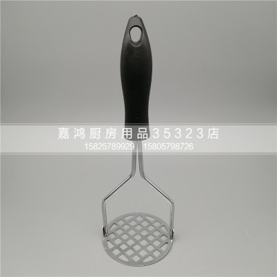 Plastic handle stainless steel potato press kitchen tool