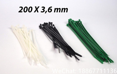 Nylon cable tie set, green/white/black multi-purpose self-locking cable tie with Nylon zipper tie set