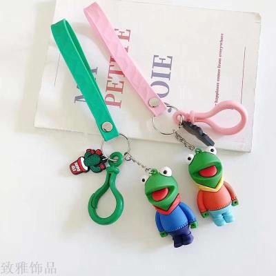 Small Frog PVC key chain multicolor Cartoon Bag Accessories