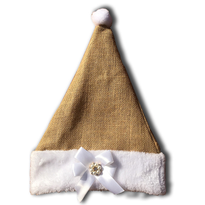 Jute Christmas Hat Factory Direct Sales All Kinds of Linen Products Can Be Customized Christmas Hat Christmas Decoration Supplies