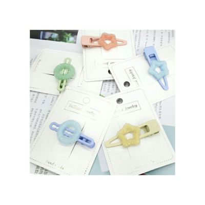 Colored Frosted Side Clip Hairpin Children's Fun Headdress Internet Celebrity Korean Flower Girl Clips Hairpin Ins Candy