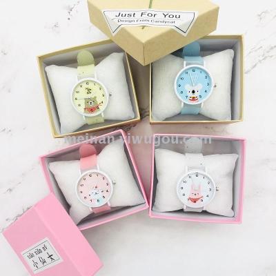 Korean version of the student candy color watch Ins lovely flash quartz watch box