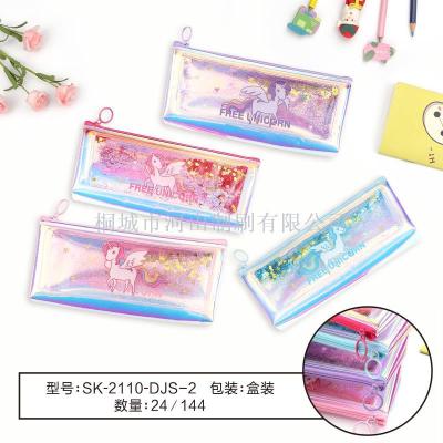 Student penbag Stationery bag magic color quicksand extended triangle bag boys and girls learning tools new penbag