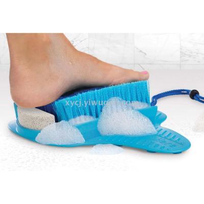 Bathroom exfoliator and foot cleaner