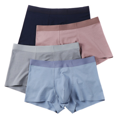 Men's Seamless Underpants 60S Long Rong Cotton U Convex Comfortable Breathable Skin-Friendly Men's Boxers Super Soft Boxer Shorts