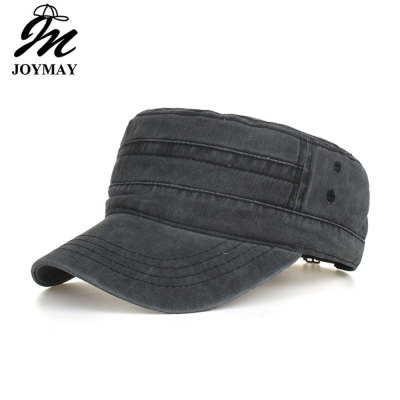 Zhongmei Spring and Summer New Washed Cotton Light Board Flat-Top Cap Military Cap Outdoor Sunshade Casual Hat P019