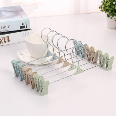 Nordic Style Plastic Trousers Rack Daily Necessities Matcha Green Hanger First-Hand Supply