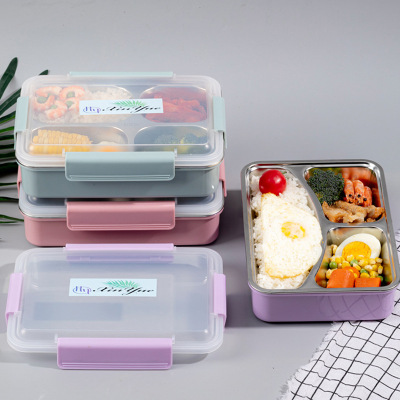 304 Stainless Steel Bento Lunch Box Insulation Student Adult Fast Food Plate Sealed Office Worker Portable Crisper 