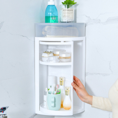 Corner Shelf Bathroom Kitchen Punch-Free Wall-Mounted Storage Cabinet Modern Minimalist Wash Basin Rotating Rack