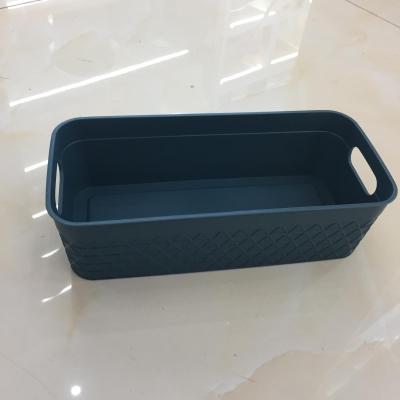 Japanese Style Plastic Blue Storage Basket Origin Supply Household Daily Necessities Hot Sale