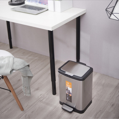 Stainless Steel Trash Can Home Living Room Bedroom High-End Nordic Creative Pedal Kitchen Large Pedal Bucket with Lid