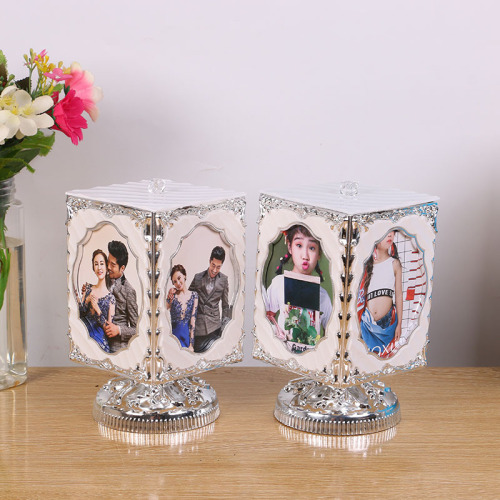 Factory Wholesale Creative Rotating Clockwork Music Box Studio Photo Frame 5-Inch Combination Decoration Children‘s Wedding Photo Frame 