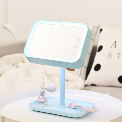 Retail Douyin Online Influencer Led Square Vanity Mirror Any Rotation Bending Princess Mirror Dormitory Desktop