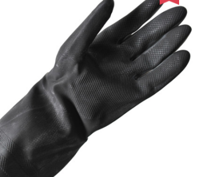 Thickened non-slip, oil resistant, acid and Alkali resistant industrial rubber gloves chemical protective gloves are as