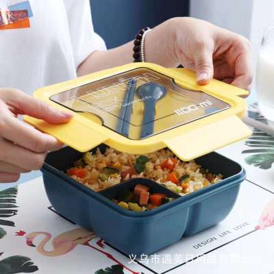 Korean-Style Adult Square Lunch Box Stainless Steel Lunch Box Lunch Box Portable