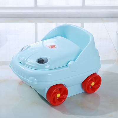 Factory Direct Currently Available's Toilet Cartoon Car with Wheels Potty Portable Plastic Potty
