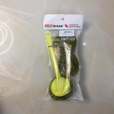 Cleaning Ball Steel Wire Ball Yellow Agent Join Wok Brush Cleaning Set Hot Sale