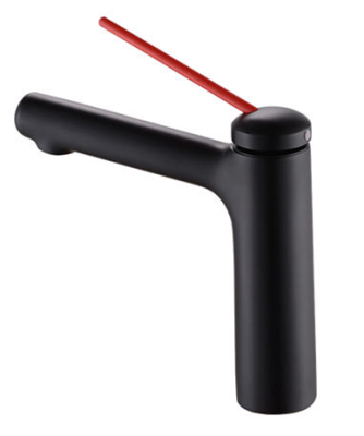 FIRMER Black copper Basin Faucet Red handle