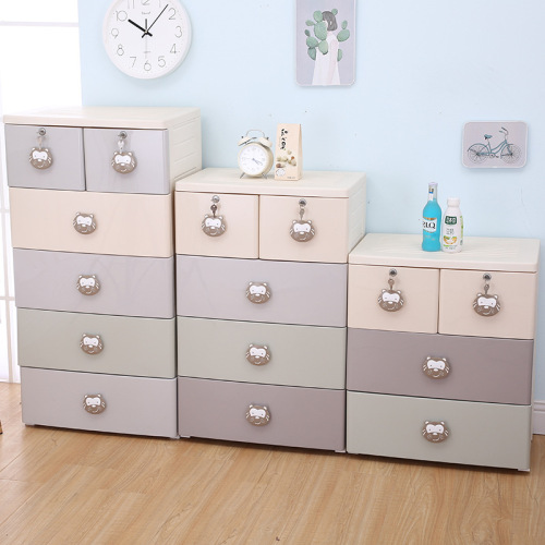 Factory Thickened Drawer Storage Cabinet Five-Layer Baby Plastic Baby Locker Wardrobe Wholesale Chest of Drawers