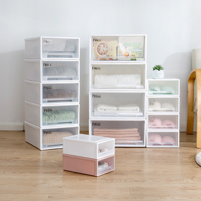 Transparent Plastic Drawer Style Wardrobe Storage Box Storage Cabinet Cosmetic Storage Box Toy Underwear Shoe Box