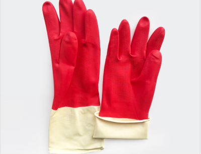Two-color natural latex gloves rubber gloves household gloves washing dishes cleaning household