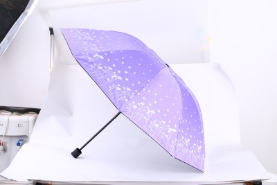 Sunny and rainy combi with sun protection and UV protection plus thick sunshade triple fold umbrella for men and women