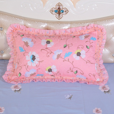 Manufacturer's direct selling pillowcase with diamond Pillowcase without core twill printing activity lace student pillo