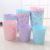 Plastic trash can fresh trash can Garbage can office paper basket flower words Storage bucket