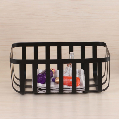 Nordic Iron Basket Metal Basket Makeup Vegetable Jewelry Basket Daily Necessities Dustproof Basket Storage Basket Storage Basket