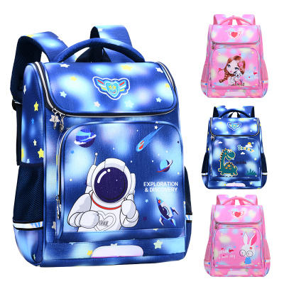 Children's Schoolbag Primary School Boys and Girls Color Backpack Backpack Spine Protection Schoolbag Stall 2589