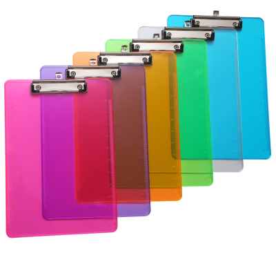 A4 Plastic File Hook Clip Power Clip Writing Flat Plate Holder Color Plate Holder File Binder PS Transparent Folder