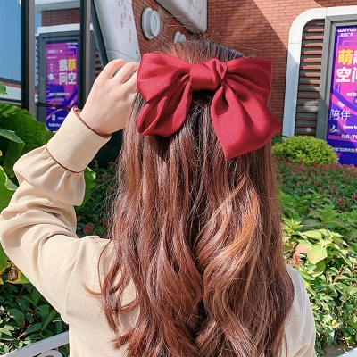 Korean Big Bow Hairpin Back Head Hair Accessories Red Hairpin Adult Headdress Clip Female Oversized Girl Clip