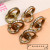 A694 Fashion Rhinestone Double Ring Pendant DIY Bracelet Necklace Accessories Zircon Copper Parts