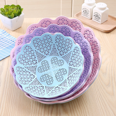 Candy color hollow-out lace creative snack Candy tray dry fruit bowl plastic fruit bowl