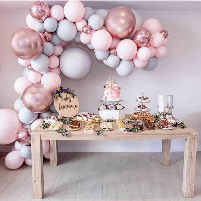 Cross-Border Hot Selling Macaron Rubber Balloons Wedding Balloon Chain Set Birthday Wedding Room Wedding Party Decoration