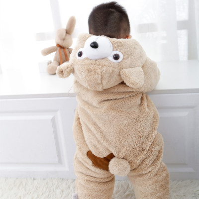 New padded coat for baby animal onesie for autumn and winter wear padded cotton hayi coral fleece baby climbing clothes