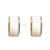 Sterling Silver Needle Simple and Compact C- Shaped Opal Stone Ear Studs Female South Korea Dongdaemun Temperament Wild Earrings Eardrops