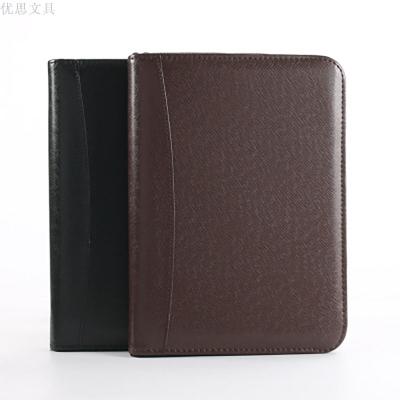 Top grade business notebook with computer imitation leather office loose-leaf leather with zipper loose-leaf